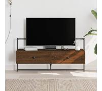 Ziaphsol Meuble TV Mural en Bois d'ingénierie chêne Marron 100,5x30x51 cm avec tiroirs Support écran et Espace de Rangement pour Salon ou séjour