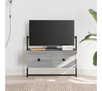 Ziaphsol Meuble TV Mural Sonoma Gris 60,5x30x51 cm en Bois d'ingénierie avec tiroirs Support écran pour Salon et séjour