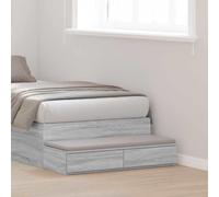 Ziaphsol Minimalist Gray Sonoma Bed Drawer with Two Storage Compartments 100 x 36.5 x 16.5 cm for Bedroom Lounge Or Nightstand Modern Wooden Furniture