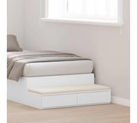 Ziaphsol Minimalist White Bed Drawer 100 x 36.5 x 16.5 cm Engineered Wood Storage Unit with 2 Drawers Suitable as Nightstand Or Step Stool for Modern Bedroom and Living Room