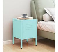 Ziaphsol Mint Green Bedside Table 35x35x51 cm Steel Modern Bedroom Nightstand with Adjustable Shelf Locking Drawer Wall Mount Option for Living Room Dormitory