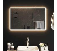 Ziaphsol Miroir de salle de bain LED 80 x 50 cm Verre LED Miroir cosmétique IP65 avec port USB 5 V pour salle de bain Montage facile Éclairage uniforme