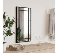 Ziaphsol Miroir mural noir rectangulaire en fer avec cadre en verre pour couloir, chambre à coucher, salon, salle de bain - 30 x 60 cm