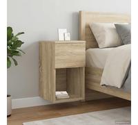Ziaphsol Modern 2-Piece Sonoma Oak Bedside Cabinets with Durable Engineered Wood for Bedroom Living Room Or Office Storage, Stylish Minimalist Design, Easy Assembly, Interior Use