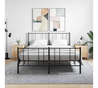 Ziaphsol Modern 2-Piece Sonoma Oak Bedside Tables with Metal Legs and Storage Compartments for Bedroom Lounge Or Dorsitory Use