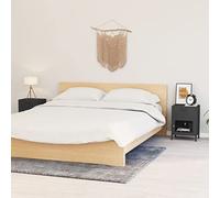 Ziaphsol Modern Anthracite Bedroom Side Tables Set of 2 40x30x54.5 cm Steel and Tempered Glass for Bedroom Decor, Living Room, Or Dormitory with Drawers and Wall Fixation System