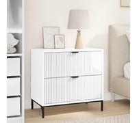 Ziaphsol Modern Bedroom Bedside Table Made of Durable Engineered Wood with a Sleek Matte Finish Measuring 63.5 x 36 x 61 Centimeters with a Drawer and Ample Storage Space for Bedroom Decor