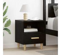 Ziaphsol Modern Bedside Cabinet with Two Drawers and Shelves in Black Oak Finish 40 x 35 x 47 cm Ideal for Bedroom Or Living Room Storage Furniture with Rustic and Contemporary Style