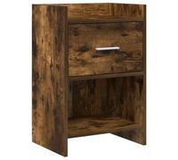 Ziaphsol Modern Bedside Table in Smoked Oak Wood with Durable Engineered Wood Construction Measuring 40 x 30 x 60 cm for Bedroom Or Living Room Space-Saving Storage Solution