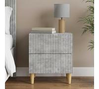Ziaphsol Modern Bedside Table with Drawer in Concrete Grey Finish 43 x 34.5 x 48 cm Versatile for Bedroom Or Living Room Offers Ample Storage Durable Engineered Wood Contemporary Design Ideal
