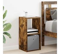 Ziaphsol Modern Bedside Table with Drawer in Smoked Oak Wood 30.5 x 27 x 59.5 cm Versatile Bedroom Furniture with Storage Shelf for Living Room Or Bedroom Decor