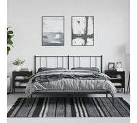 Ziaphsol Modern Black 2-Piece Bedside Tables 50x35x60 cm with Durable Powder-Coated Steel Frames and Textured Beveled Glass Surfaces Ideal for Bedroom Living Room Or Bedside Decor