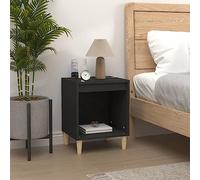 Ziaphsol Modern Black Bedside Table 40x35x50 cm Engineered Wood Bedroom nightstand with Storage Shelf and Sturdy Top for Living Room Decor Or Bedroom Furniture