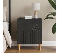 Ziaphsol Modern Black Bedside Table 43 x 34.5 x 50 cm Wooden Engineering Nightstand with Storage Drawer for Bedroom Lounge Or Office Decor