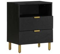 Ziaphsol Modern Black Bedside Table Made of Durable Engineered Wood with a Smooth Surface Measuring 50x33x62 cm Single Unit Suitable for Bedroom Living Room Or Dorm Provides Ample Storage