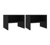 Ziaphsol Modern Black Bedside Tables Set of 2 40x30x30 cm Engineered Wood Bedroom Furniture with Open Compartment for Storage and Decor Versatile for Living Room Or Bedroom
