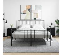 Ziaphsol Modern Black Nightstand Set of 2 40x40x50 cm Wooden Engineering Bedside Tables with Storage and Metal Legs for Bedroom Living Room Dormitory