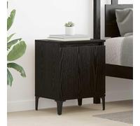 Ziaphsol Modern Black Oak Bedside Table 40x30x50 cm Engineered Wood with Metal Legs for Bedroom Living Room Small Space Storage and Functional Design