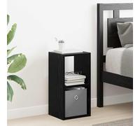 Ziaphsol Modern Black Oak Bedside Table with Drawer and Shelf 25.5 x 22 x 49.5 cm for Bedroom Living Room Nightstand with Storage and Elegant Scandinavian Design