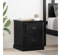 Ziaphsol Modern Black Oak Bedside Table with Drawer Compact Design for Bedroom Living Room Or Dorm Space Durable Engineered Wood with Storage Shelf for Bedroom Decor and Functional nightstand