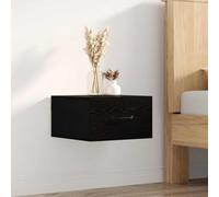 Ziaphsol Modern Black Oak Nightstand 35 x 35 x 20 cm Engineered Wood Compact Bedside Table with Drawer for Bedroom Lounge Small Space Storage and Organization