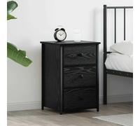 Ziaphsol Modern Black Oak Nightstand with Drawer 40 x 36 x 60 cm for Bedroom Lounge Living Room with Storage Space and Easy Assembly