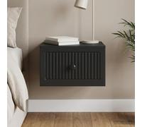 Ziaphsol Modern Black Wall-Mounted Bedside Cabinet with Drawer, 33 x 34.5 x 20 cm, Made of Durable Engineered Wood, Ideal for Bedroom Or Living Room Storage, Space-Saving Design