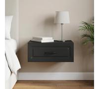 Ziaphsol Modern Black Wall-Mounted Bedside Cabinet with Drawer 49 x 34.5 x 20 cm for Bedroom Or Living Room Decor, Versatile Furniture with Storage Space, Durable Engineered Wood