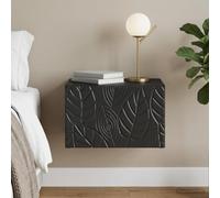 Ziaphsol Modern Black Wall-Mounted Nightstand 49x34.5x20 cm with Large Drawer for Bedroom Or Living Room Compact Storage Furniture Suitable for Small Spaces and Minimalist Decor