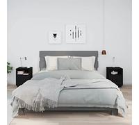 Ziaphsol Modern Black Wood Bedside Tables 2 pcs with Storage compartments for Bedroom Decor Furniture with Adjustable Door for Versatile Use in Living Room Or Bedroom