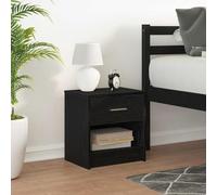 Ziaphsol Modern Black Wooden Bedside Table with Drawer 39 x 28 x 41 cm for Bedroom nightstand Storage Bedside Cabinet with Drawer and Open Compartment for Bedroom Or Living Room Use