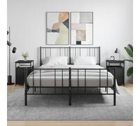 Ziaphsol Modern Black Wooden Bedside Tables 2 Pack with Storage Space for Bedroom Living Room Durable MDF and Metal Frame Ideal for Nightstand, Couchside, Or Small Furniture