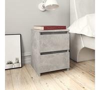Ziaphsol Modern Concrete Gray Bedside Table 30x30x40 cm Engineered Wood with Two Drawers for Bedroom Lounge and Living Room Decor
