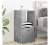 Ziaphsol Modern Concrete Gray Bedside Table 35 x 32 x 68.5 cm Engineered Wood Nightstand with Drawer and Shelf for Bedroom Living Room Dormitory Stylish and Durable