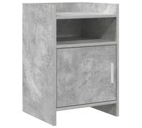 Ziaphsol Modern Concrete Gray Bedside Table 40 x 36 x 60 cm Wooden Engineering Nightstand with Storage Shelf Metal Handle for Bedroom Lounge Dormitory Or Living Room