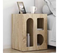Ziaphsol Modern Elst Chêne Sonoma Nightstand 40 x 35 x 50 cm with Storage Shelf for Bedroom Small Space Bedside Table with Drawers and Durable Wooden Construction