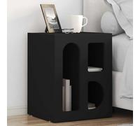 Ziaphsol Modern Elst Nightstand Set in Black with Wooden Finish 40 x 35 x 50 cm Suitable for Bedroom Living Room and Small Spaces with Storage and Easy Maintenance