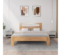 Ziaphsol Modern Gray Concrete Finish 2-Piece Bedside Tables with Storage for Bedroom Lounge Living Room Durable Engineering Wood Compact Design