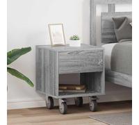 Ziaphsol Modern Gray Sonoma Bedside Table Set of 2 with Spacious Storage 40.5 x 40 x 48 cm Wooden Nightstands for Bedroom Living Room Contemporary Minimalist Home Decor