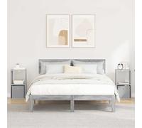 Ziaphsol Modern Gray Sonoma Bedside Tables 2 pcs with Storage Drawers and Shelves for Bedroom Living Room Durable Wooden Engineering Finish Fits Scandinavian Vintage Industrial Decor