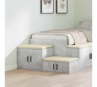 Ziaphsol Modern Grey Concrete 2-Piece Storage Cabinet with Durable Engineered Wood Finish 118x41x40 cm for Living Room Bedroom Or Dining Room Organization