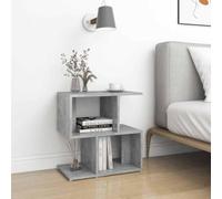 Ziaphsol Modern Grey Concrete Effect Bedside Table 50x30x51.5cm Engineered Wood Bedroom nightstand with Open Storage compartments for Living Room Or Bedroom Decor