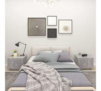 Ziaphsol Modern Grey Concrete Finish Bedside Table 100x35x40 cm Engineered Wood with Storage Drawer for Bedroom Or Living Room Decor