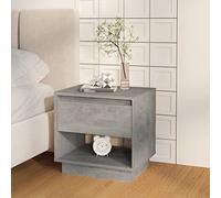 Ziaphsol Modern Grey Concrete Finish Bedside Table 45x34x44 cm with Drawer and Open Storage for Bedroom Living Room Dormitory Or Child Room in Industrial, Scandinavian, Vintage, Or MDF Style