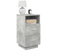 Ziaphsol Modern Grey Concrete Finish Bedside Tables 2 pcs with 2 Drawers 36x36x68 cm for Bedroom Living Room Decor Furniture Bedroom Bedside Tables with Storage