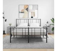 Ziaphsol Modern Grey Concrete Finish Bedside Tables Set of 2 40x35x47.5cm with Wooden Engineering Surface and Metal Legs for Bedroom Living Room Dormitory Or Child Room Decor