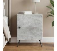 Ziaphsol Modern Grey Concrete Nightstand 43 x 34.5 x 50 cm with Storage Drawer and Shelves for Bedroom Living Room Vintage Industrial Style Durable MDF Wood