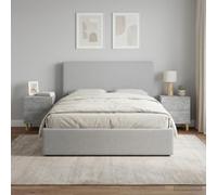 Ziaphsol Modern Grey Concrete Nightstand Set of 2 with Wooden Engineering Structure 43 x 34.5 x 48 cm for Bedroom Living Room with Spacious Drawers and Minimalist Style