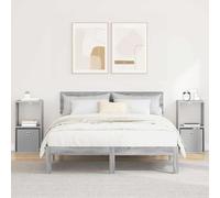 Ziaphsol Modern Grey Sonoma Bedside Tables 2 Pieces with Storage Drawers and Shelves for Bedroom Lounge Or Office, Durable Wooden Engineering, Stylish Minimalist Design, Fits Various Decor Styles