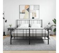Ziaphsol Modern Industrial Gray Concrete nightstand Set 2pcs 40x35x47.5cm Engineered Wood Bedroom Side Tables with Storage Drawers and Metal Legs for Living Room Bedroom Decor